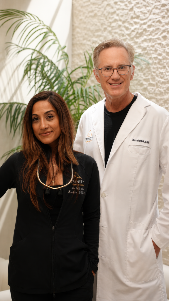 Gail Ann Krishnan and Dave Oliak at Trinity Aesthetic Studio office